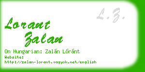 lorant zalan business card